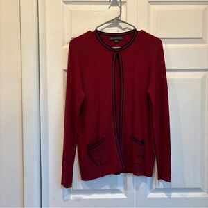 Brooks Brothers Maroon and Navy Cardigan - Size Large